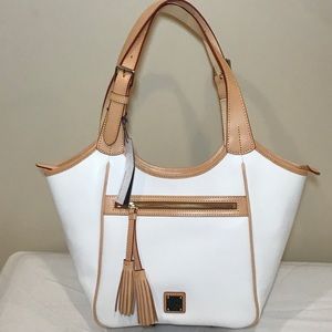 White Leather Dooney and Burke Bag Red Interior